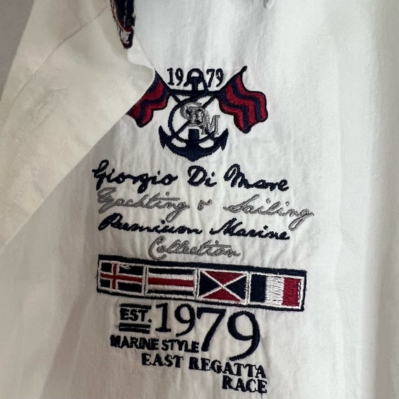 Giorgio Di Mare Ocean International Team White Button Down Shirt Men's - Picture 6 of 10